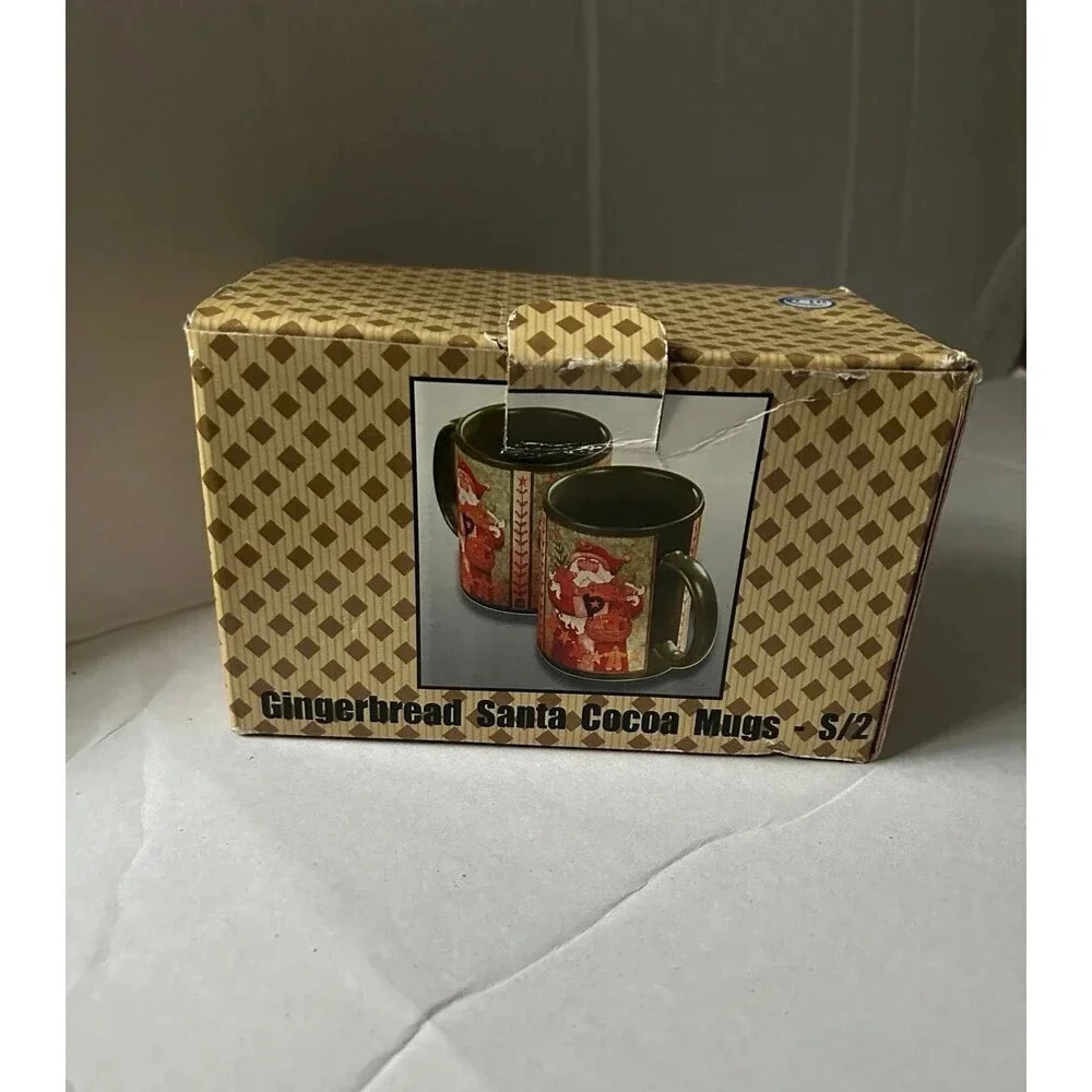 Gingerbread Santa Cocoa Mugs - set of 2